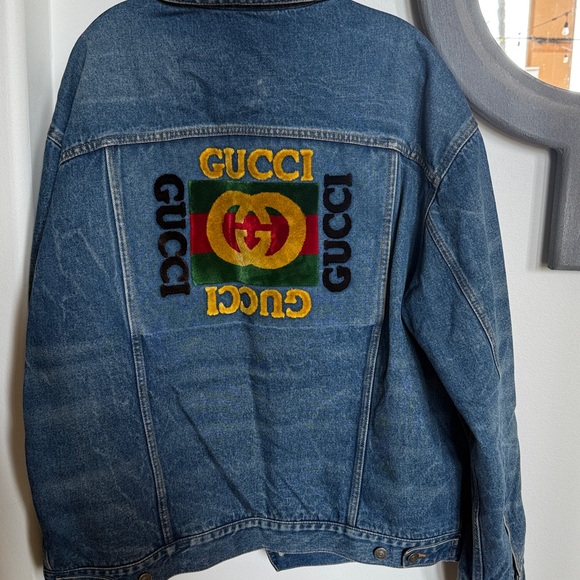 Gucci Blue Denim Jacket with Red Patch - Picture 8 of 9
